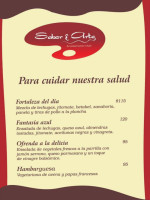 Sabor&arte menu