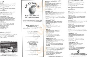 Goodwin's menu