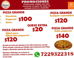 Adriano's Pizza menu