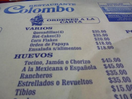 Colombo menu