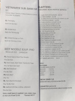 Red Snapper menu