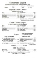 Bagel Express menu