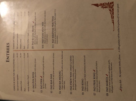 Thai Palace menu