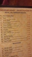 Royal Taj Fine Indian Cuisine menu