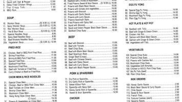 Golden Star menu