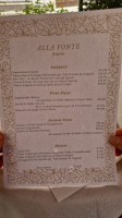 La Fonte menu