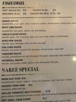 Naree Thai menu