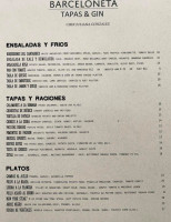 Barceloneta menu
