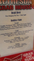 Bethesda Crab House menu