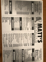 Tiger Pub menu