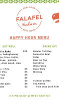 Falafel Salam menu