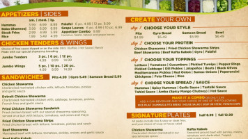 Detroit Shawarma menu