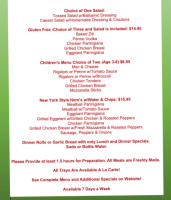 Mangia Buono Caterers menu