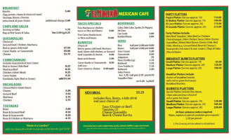 El Molino Mexican Cafe menu