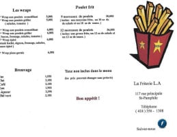 Casse-croûte La Friterie L.a menu