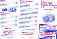 Glenroy Sushi and Noodle Bar menu