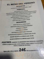 Casa Rosa menu