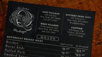 Mighty Quinn's Barbeque menu