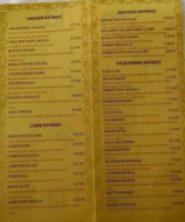 Zaika Indian Cuisine menu