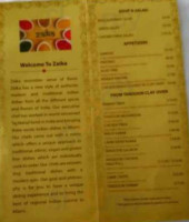 Zaika Indian Cuisine menu