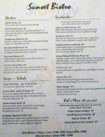 Sunset Bistro menu