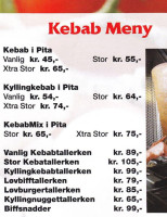 Kurder'n Og Persern's Kebab Og Pizza menu