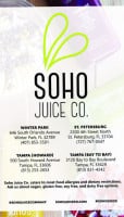 Soho Juice Co menu