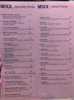 The Mixx Pasadena menu