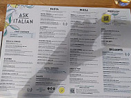 Ask Italian menu