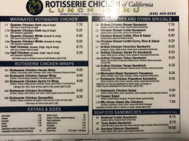 Rotisserie Chicken Of Calif menu