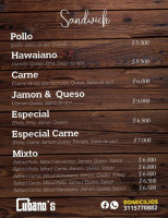 Cubano:s menu