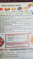 Pho Saigon Bay menu