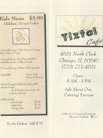 Tiztal Cafe menu