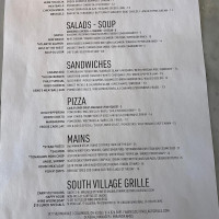 South Village Grille menu