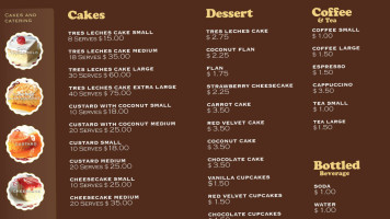 Tres Leches Cafe menu