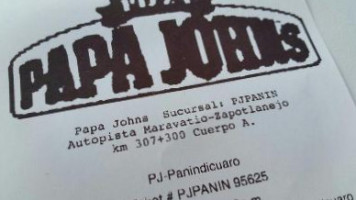 Papa John´s Pizza menu