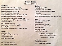 Gypsy Tapas House menu