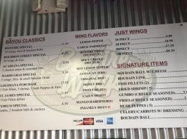 BonFire Wings menu