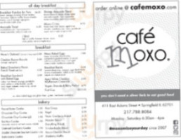 Cafe Moxo LLC menu