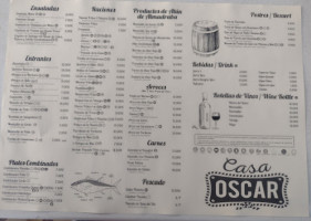 Casa Oscar menu