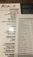 Koji Sushi menu