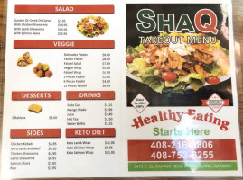 Shawarma Falafel Shaq menu