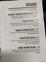 Splurge menu