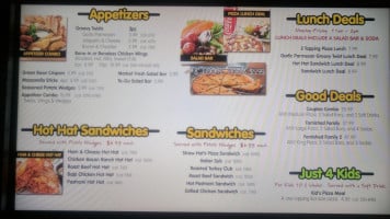 Sparky's Gourmet Pizza menu