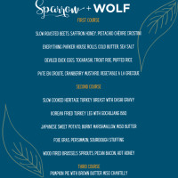 Sparrow Wolf menu