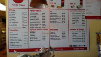 Rialto Pizza menu