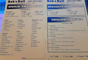 Bob's Deli menu
