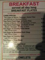 Log Cabin Inn menu