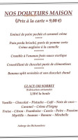 auberge des Bichonnieres menu