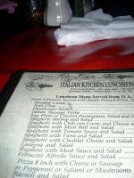 Italian Kitchen Restaurant menu